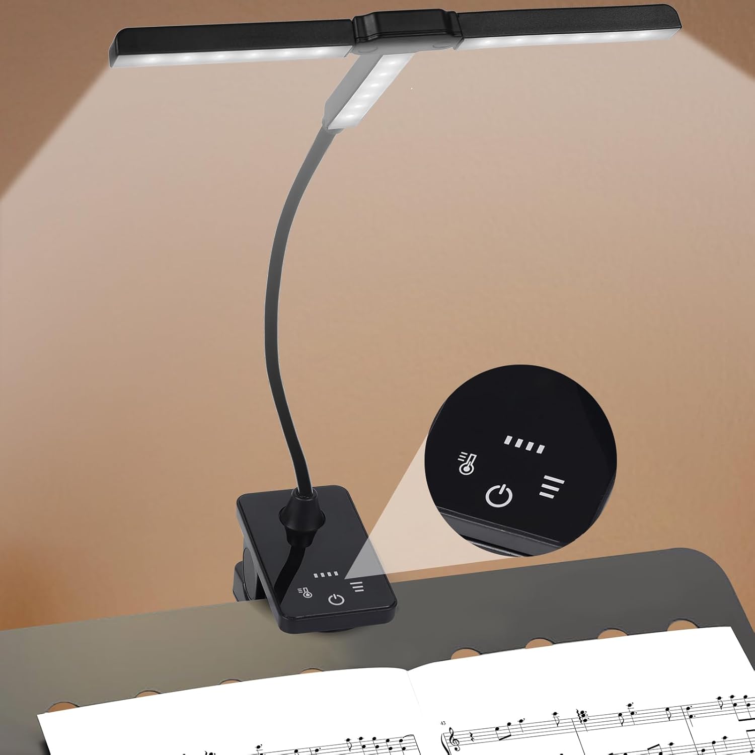 Music Stand Folding - Clip-On Music Stand Light: Rechargeable, 3