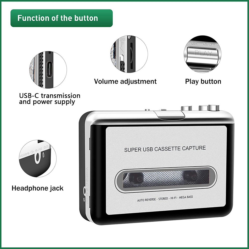 Portable Cassette Player Recor - Audio Music Converter To Mp3 avis et prix