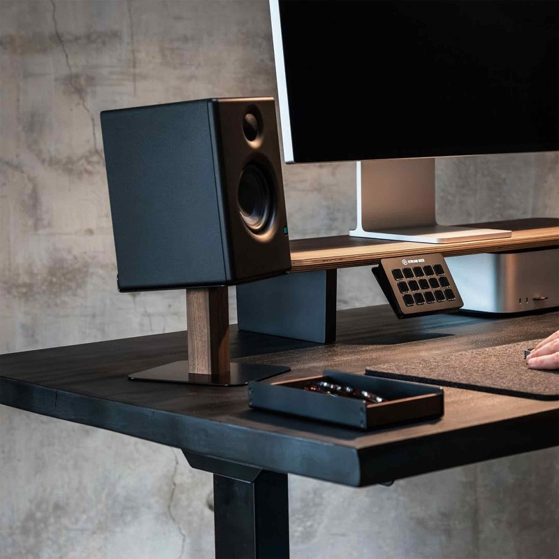 Black Walnut Speaker Stand Des - Music Stand Folding avis et prix