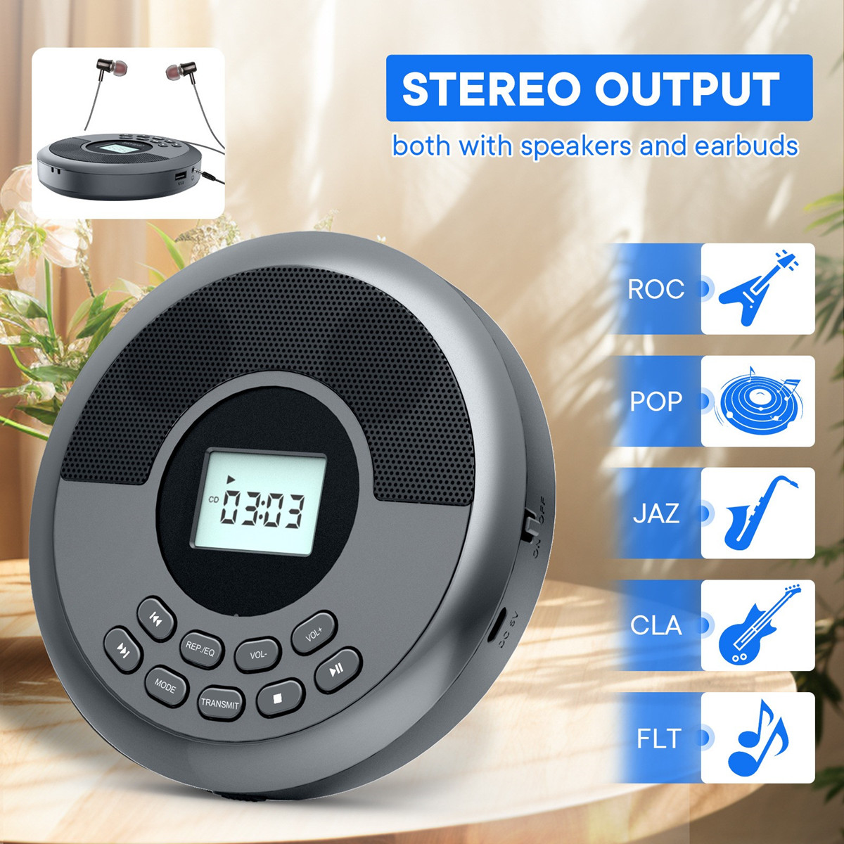 Portable CD Disc Machine MP3 U - Audio Music Mp3 Song avis et prix