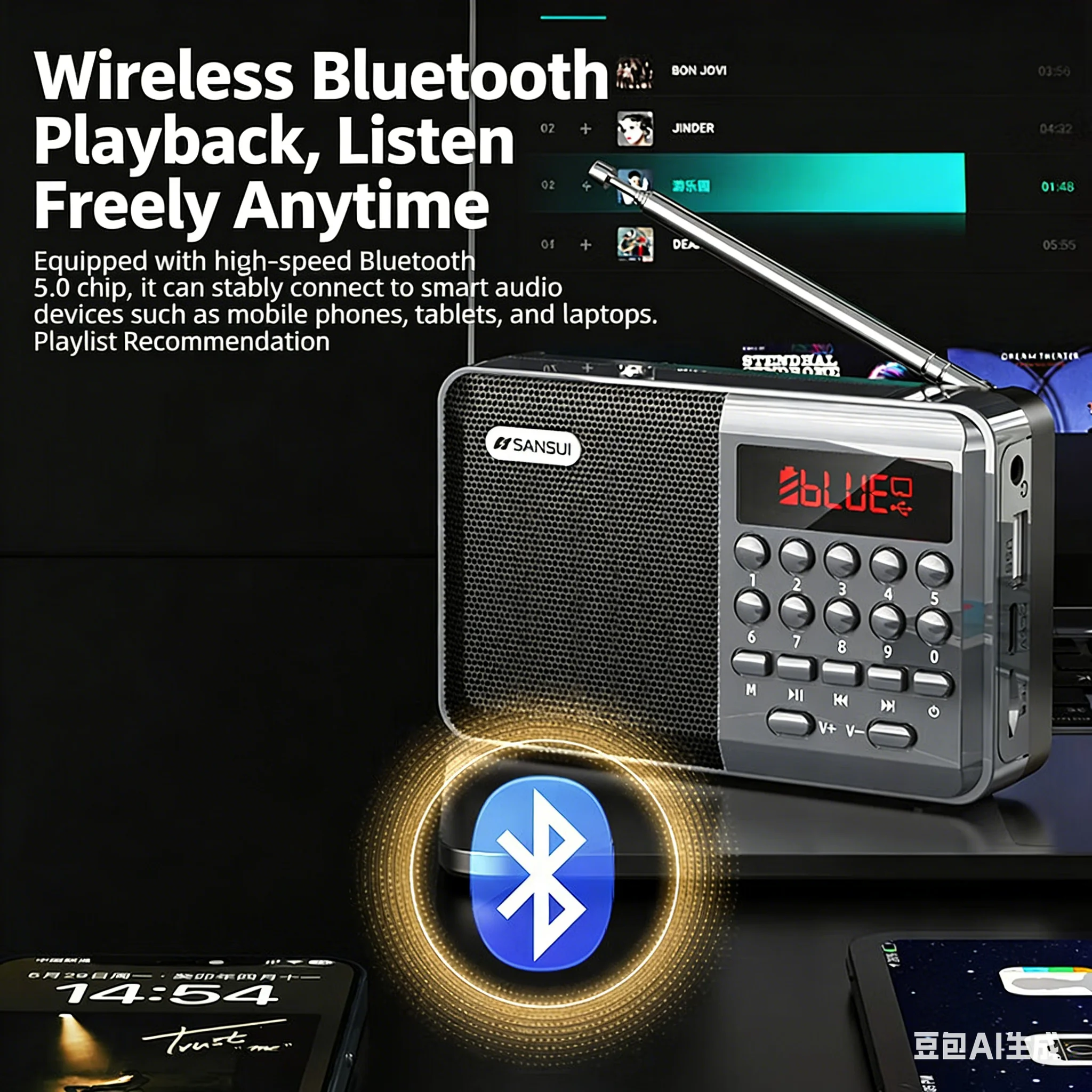 Mini FM Radio Bluetooth Speake - Audio Music Mp3 Song avis et prix